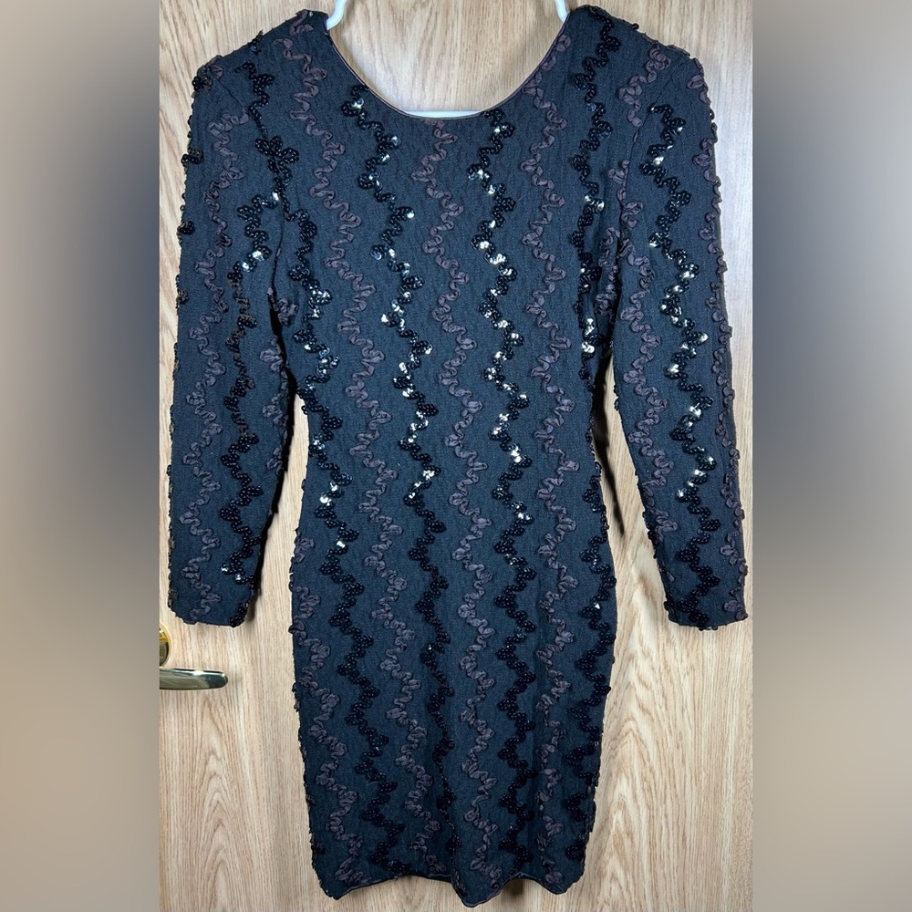A La Carte California Vintage 80’s Size S Black Sequin Mini Dress